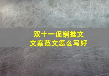 双十一促销推文文案范文怎么写好