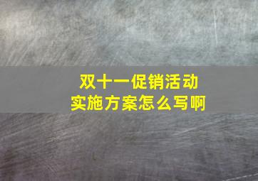 双十一促销活动实施方案怎么写啊