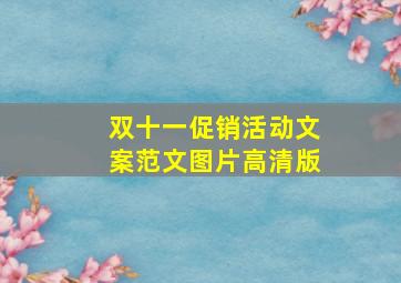 双十一促销活动文案范文图片高清版