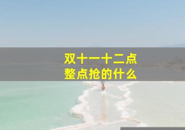 双十一十二点整点抢的什么