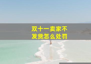 双十一卖家不发货怎么处罚