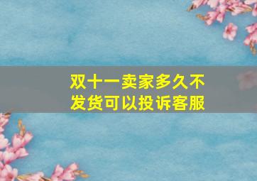 双十一卖家多久不发货可以投诉客服