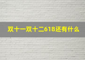 双十一双十二618还有什么