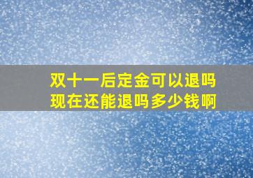 双十一后定金可以退吗现在还能退吗多少钱啊