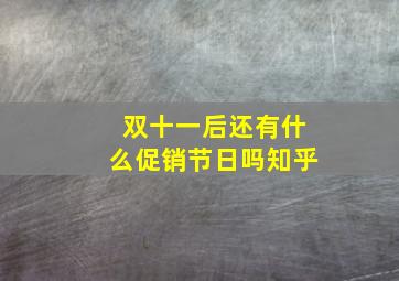 双十一后还有什么促销节日吗知乎