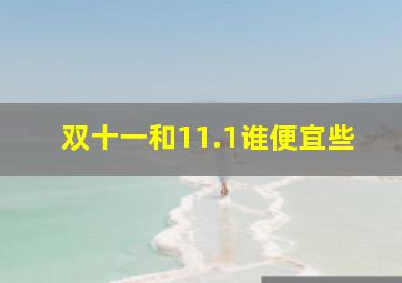 双十一和11.1谁便宜些