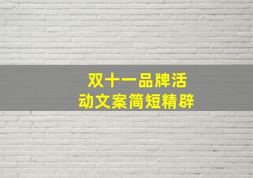 双十一品牌活动文案简短精辟