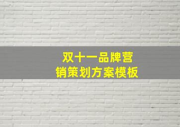 双十一品牌营销策划方案模板