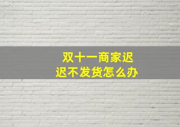 双十一商家迟迟不发货怎么办