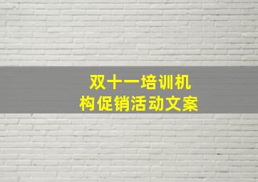 双十一培训机构促销活动文案