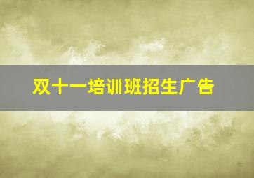 双十一培训班招生广告