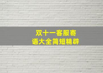 双十一客服寄语大全简短精辟