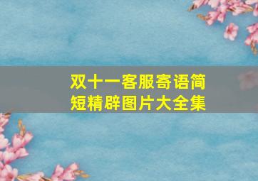 双十一客服寄语简短精辟图片大全集