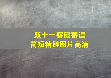 双十一客服寄语简短精辟图片高清