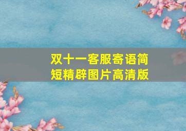 双十一客服寄语简短精辟图片高清版