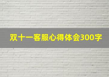 双十一客服心得体会300字