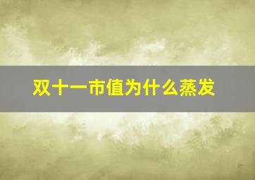 双十一市值为什么蒸发