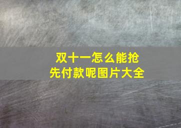 双十一怎么能抢先付款呢图片大全