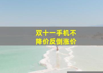 双十一手机不降价反倒涨价