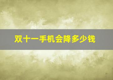 双十一手机会降多少钱