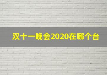 双十一晚会2020在哪个台