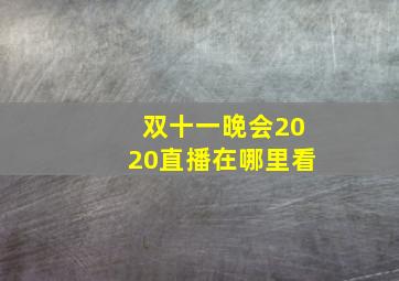 双十一晚会2020直播在哪里看