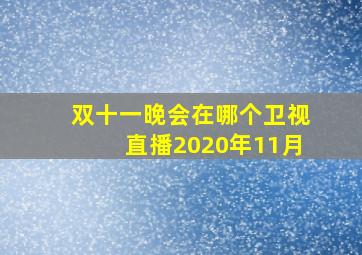 双十一晚会在哪个卫视直播2020年11月