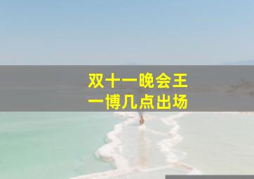 双十一晚会王一博几点出场