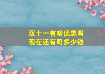 双十一有啥优惠吗现在还有吗多少钱