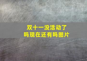 双十一没活动了吗现在还有吗图片