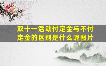 双十一活动付定金与不付定金的区别是什么呢图片