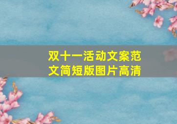 双十一活动文案范文简短版图片高清