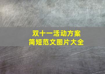 双十一活动方案简短范文图片大全