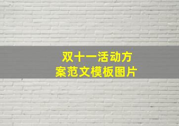 双十一活动方案范文模板图片