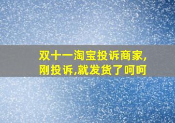 双十一淘宝投诉商家,刚投诉,就发货了呵呵