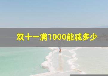 双十一满1000能减多少