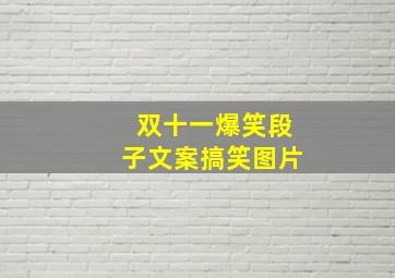 双十一爆笑段子文案搞笑图片