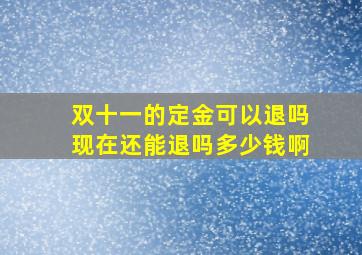 双十一的定金可以退吗现在还能退吗多少钱啊