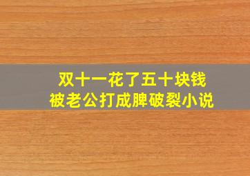 双十一花了五十块钱被老公打成脾破裂小说