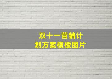 双十一营销计划方案模板图片