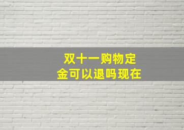 双十一购物定金可以退吗现在