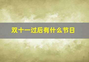 双十一过后有什么节日