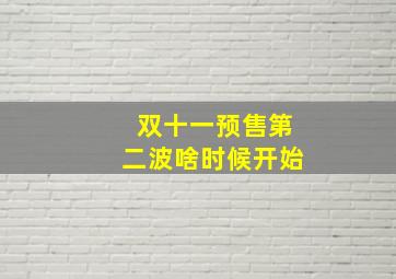 双十一预售第二波啥时候开始