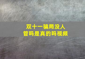 双十一骗局没人管吗是真的吗视频