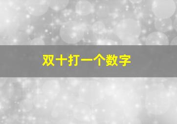 双十打一个数字