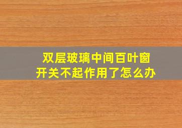 双层玻璃中间百叶窗开关不起作用了怎么办