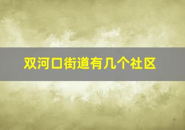 双河口街道有几个社区