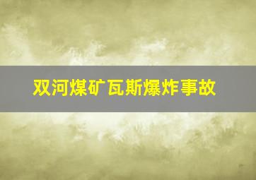 双河煤矿瓦斯爆炸事故