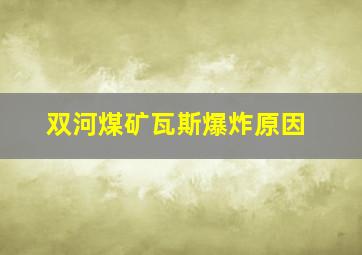 双河煤矿瓦斯爆炸原因