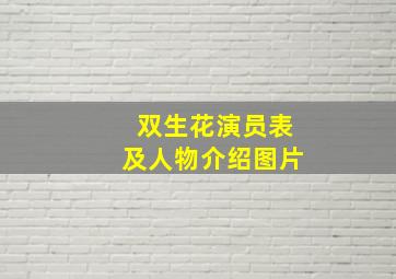 双生花演员表及人物介绍图片